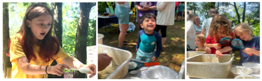 Children studying aquatic insects- photos by Gaynor Bigelbach